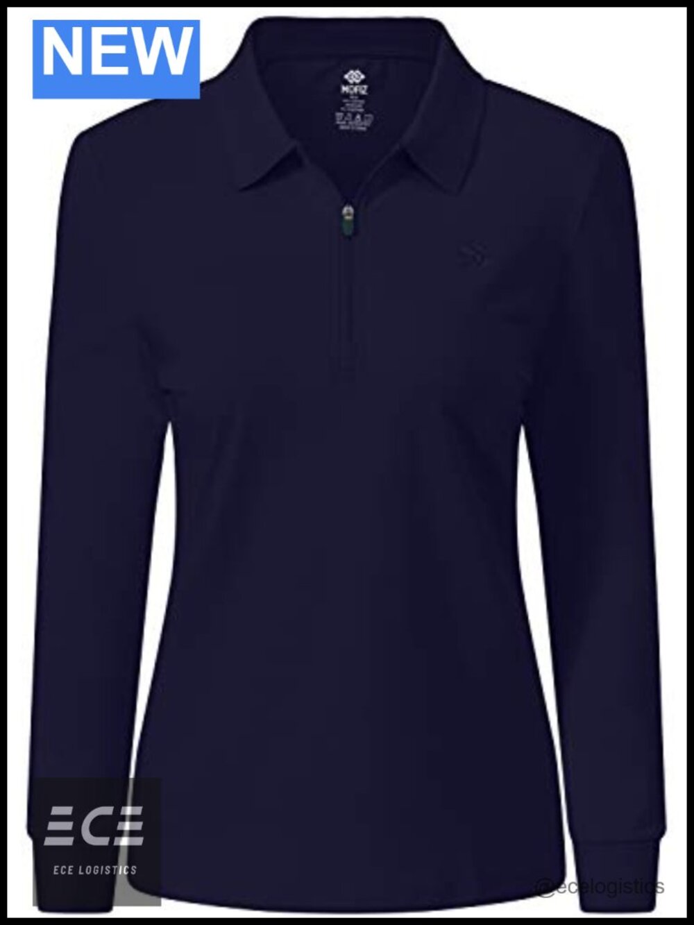 Women's Golf Polo Shirt Long Sleeve Zip Up Quick Dry Athletic Tennis Top